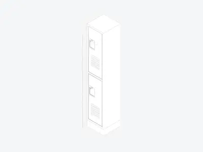 Locker - Metal - Locka - Classic Extra - Double Tier Low-poly 3D model