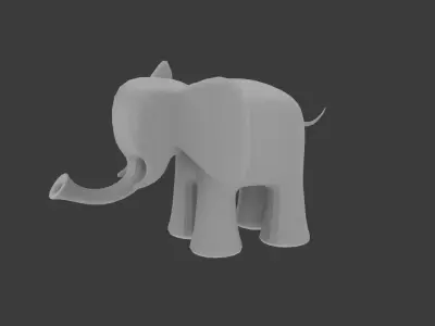 Base Mesh - Stylized Baby Elephant Low-poly 3D model