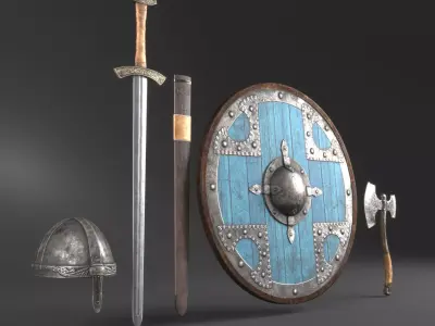 Viking Weapons Low-poly 3D model