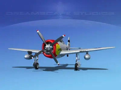 Republic P-47D Thunderbolt Campfire 3D model