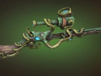 Octupus sniper rifle Low-poly 3D model