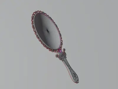 Medieval Handheld Mirror Low-poly 3D model