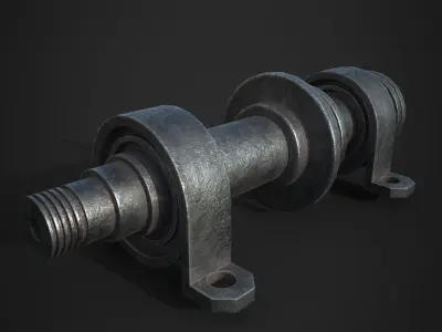 Bearing Shaft Low-poly 3D model