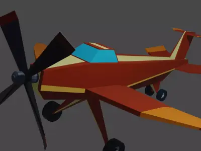 Propeller Airplane  Low-poly 3D model