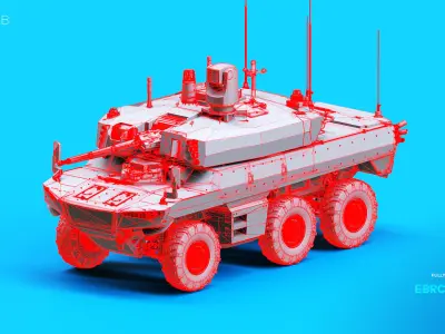 EBRC Jaguar Armored Vehicle 3D model
