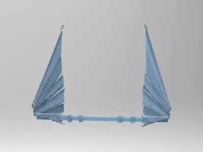 Great Khan Ocean Sail side pieces  Low-poly 3D model