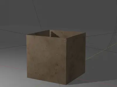 Simple Cardboard Box Created in Blender Free 3D model