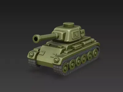Cartoon Military Tank 3D Model  Low Poly Game Ready Vehicle 3D model