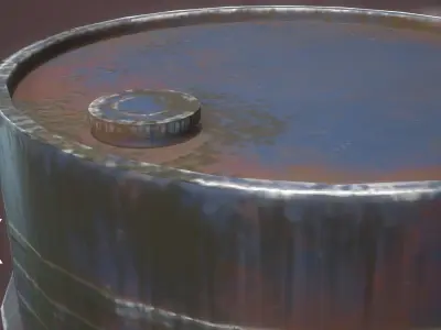 Barrel rusty Low-poly 3D model