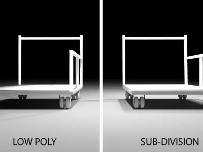 Trolley 5 metal dolly with sheet of paper 3D model