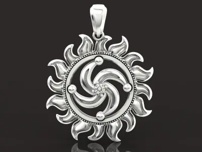 sun pendant Slavic symbols 1155 3D print model