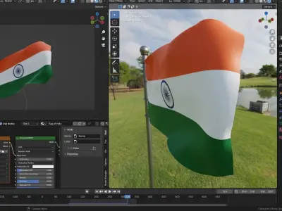Animated India Flags 3D model