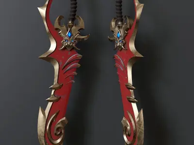 Set of stylized viking weapons 3D Model Collection