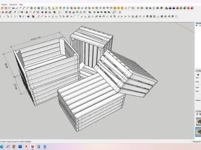 WOODEN BOX Low-poly 3D model 5