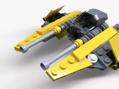 Lego Jedi Starfighter Low-poly 3D model