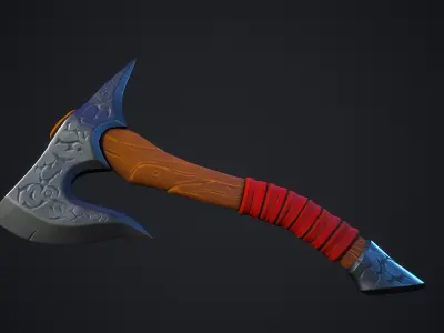 Stylized Fantasy Axe Pack Low-poly 3D model
