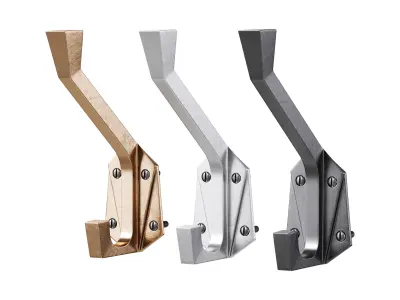 Renovator Supply Heavy Duty Coat Hooks Double Hook Coat Hanger 3D model