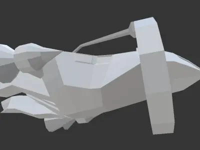 Spaceship Low-poly 3D model 8