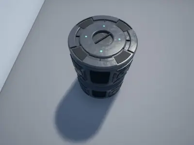 Low Poly Scifi Barrel Low-poly 3D model