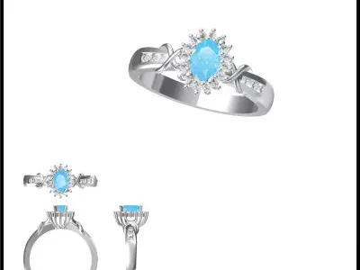 JCD Format Antique color stone rings 3design price 3D print model