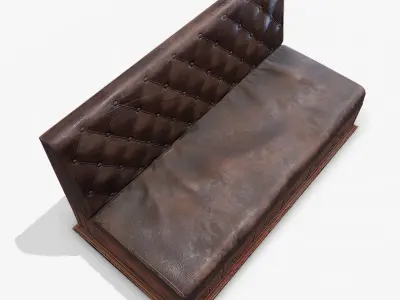 Antique Couch Low-poly 3D model