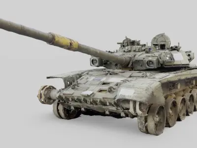 Russian T-90 tank destroyed by Ukrainian army  3D model
