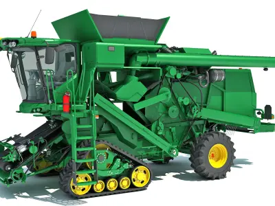 Tracked Combine Harvester 3D model purchase
