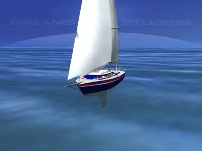 30 Foot Sailboat V06 3D model