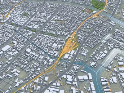 Yokkaichi Mie Japan Low-poly 3D model