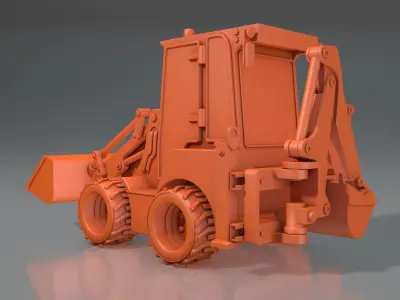 3d model of JCB wheeled mini tractor 3D print model