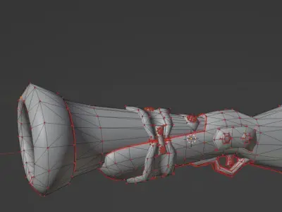 Stylized Gun Low-poly 3D model shop