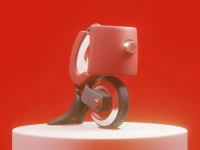 gun bot Low-poly 3D model