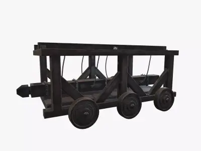 Medieval Battering Ram V02 Old Low-poly 3D model