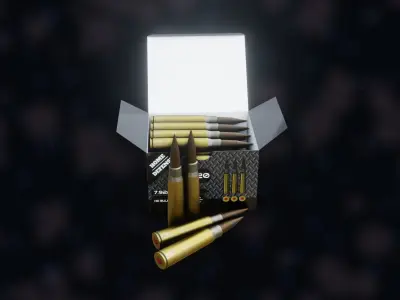 NZ 7-92M Ammo Low-poly 3D model