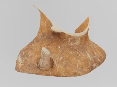 Broken Clay Pot Low-poly 3D model