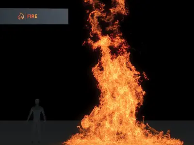10 Fire Animations Pack 3D model