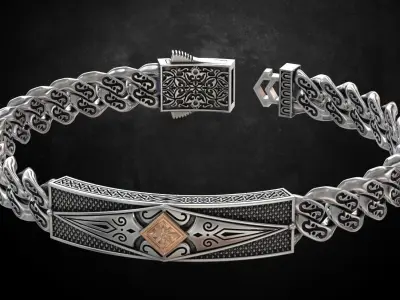Bracelet with patterns antique bracelet 203 3D print model