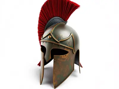 Ancient Greek Spartan Helmet Low-poly 3D model