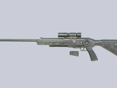 Scifi military gun Low-poly 3D model get
