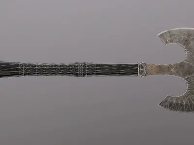 Post-Apocalyptic Battle Axe Low-poly 3D model