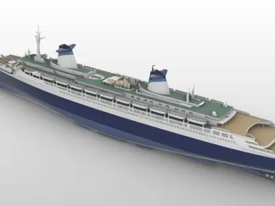 SS NORWAY 1980 cruise ship - full hull and waterline 3D print model