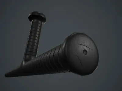 Police Plastic Stick PBR Game Ready Low-poly 3D model