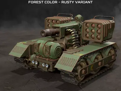 UGV Concept-3B-Rusty-4 Colors 3D Model Pack