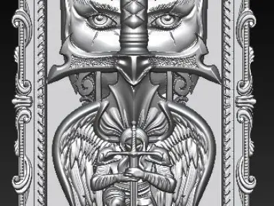 spartan and sword pendant 3D model