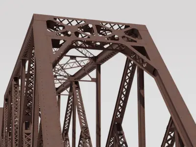 Railroad Truss Bridge 3D model