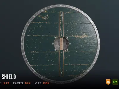 Viking Shield - Game Ready PBR Asset Low-poly 3D model purchase