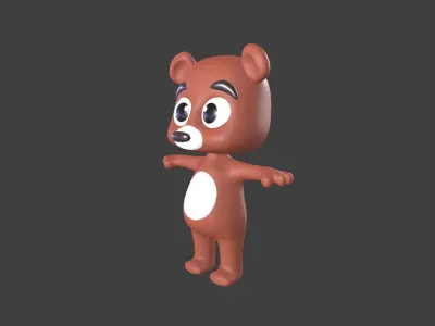 Cartoon 001 Character Bear Cute  3D model