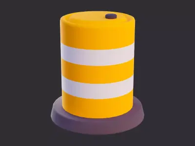 Stylized Traffic Barrel 3D model