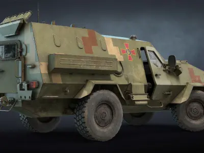 Dozor-B Ukrainian APC Low-poly 3D model