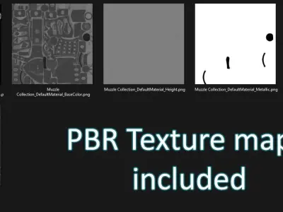 PBR Muzzle Collection low-poly 3d model two plastic parts for... Low-poly 3D model